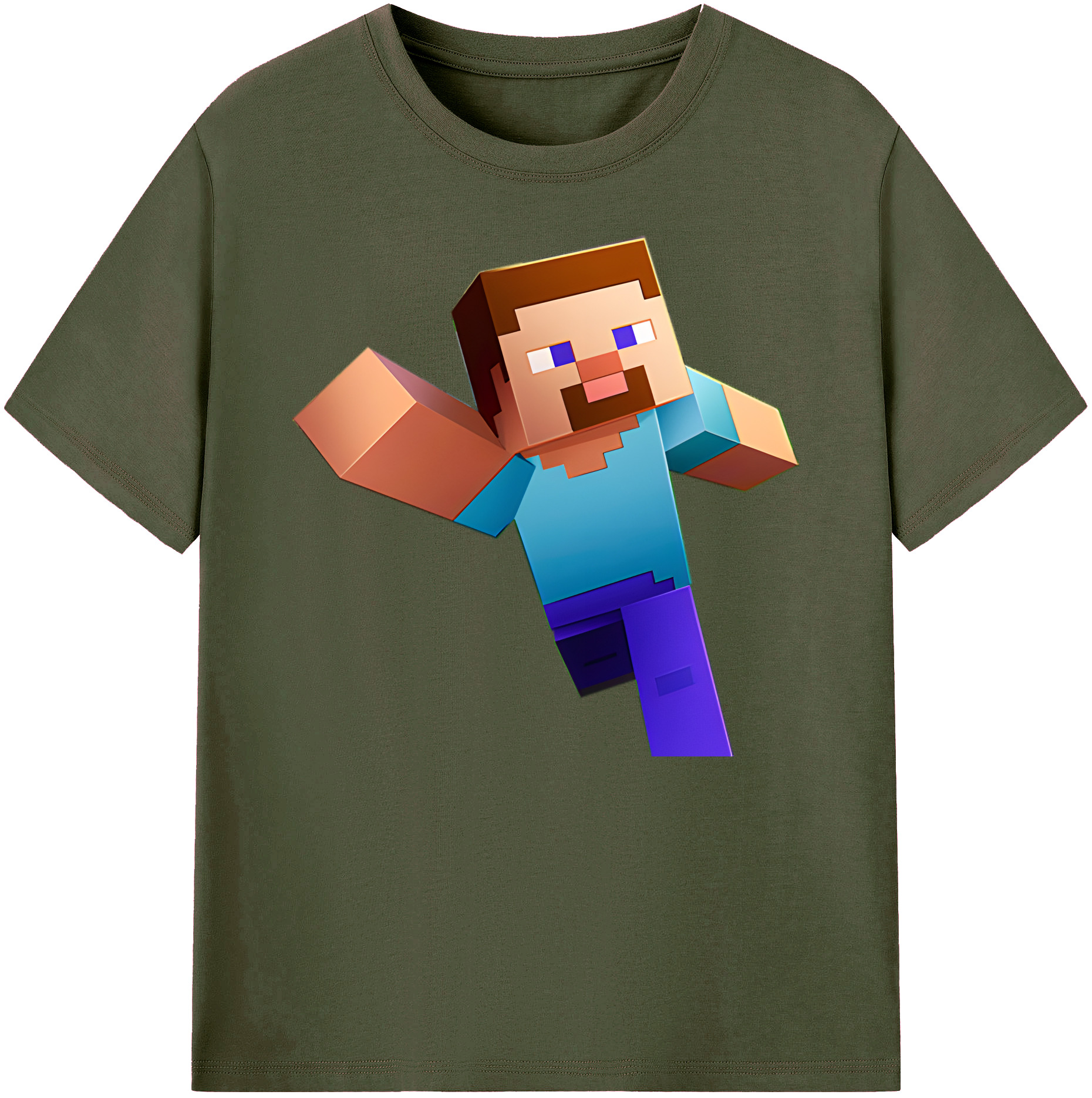 （画像用） マインクラフト ブロックの世界 Minecraft MC Block world 綿100％ メンズ半袖Tシャツ｜肌触りやわらか＆通気性